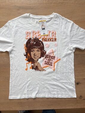 Aretha Franklin Queen of Soul Graphic Tee - White